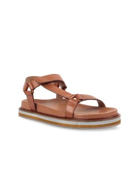 

Vanilla Moon Women Tan Brown Solid Leather Flatforms