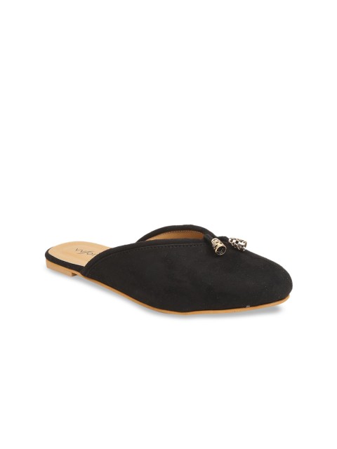 

VALIOSAA Women Black Solid Mules
