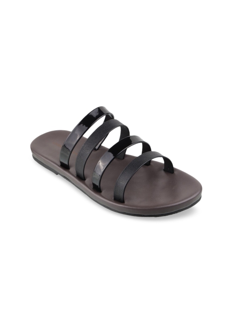 

LEMON & PEPPER Women Black Solid PU Gladiators