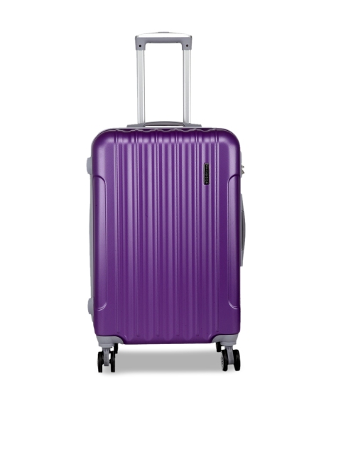 

Teakwood Leathers Unisex Purple Textured Hard-Sided Medium Trolley Suitcase