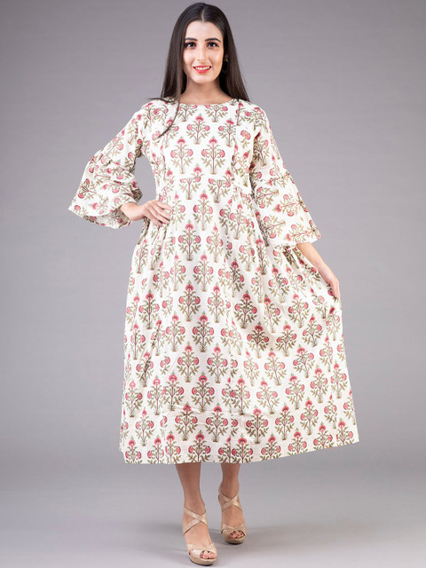 

KLM Fashion Mall Women Pink Printed Bell Sleeves Anarkali Kurta