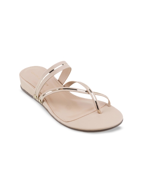 

LEMON & PEPPER Women Cream-Coloured & Silver-Toned Striped Wedge Heels