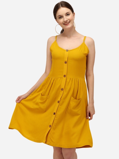 

Yuvraah Women Yellow Solid Bodycon Dress