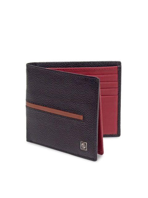

Carlton London Men Black & Maroon RFID Leather Two Fold Leather Wallet