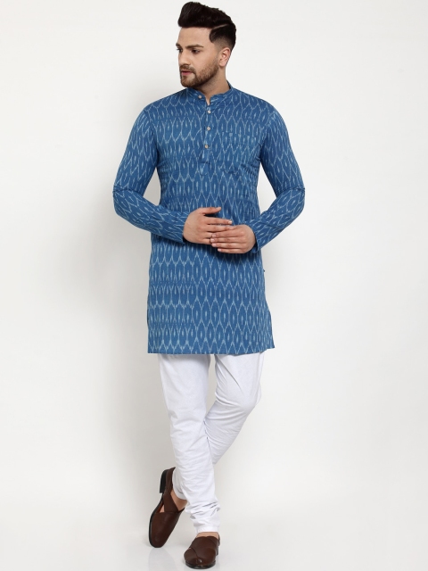 

Wintage Men Blue & Off-White Printed Kurta with Pyjamas