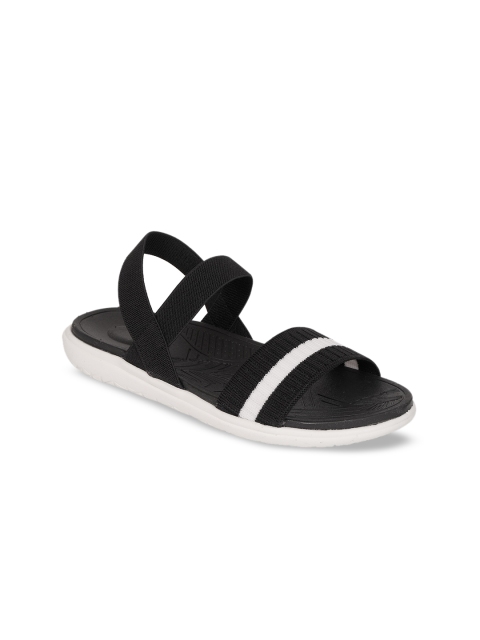 

Zyla Women Black Striped Open Toe Flats
