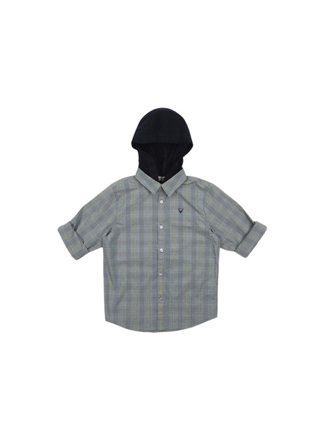 

Allen Solly Junior Boys Grey Regular Fit Checked Casual Shirt