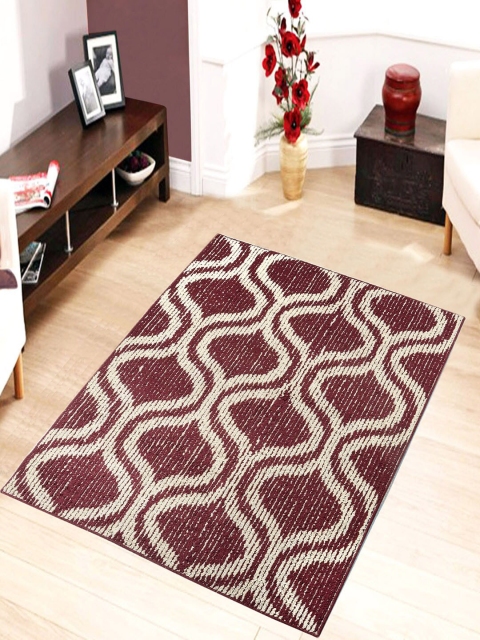 

Saral Home Maroon & Beige Textured Anti-Skid Carpet