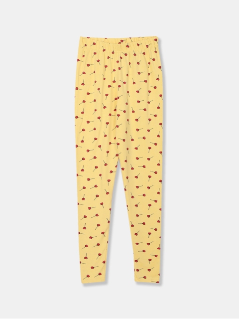 

Cherokee Girls Yellow & Red Printed Ankle-Length Leggings