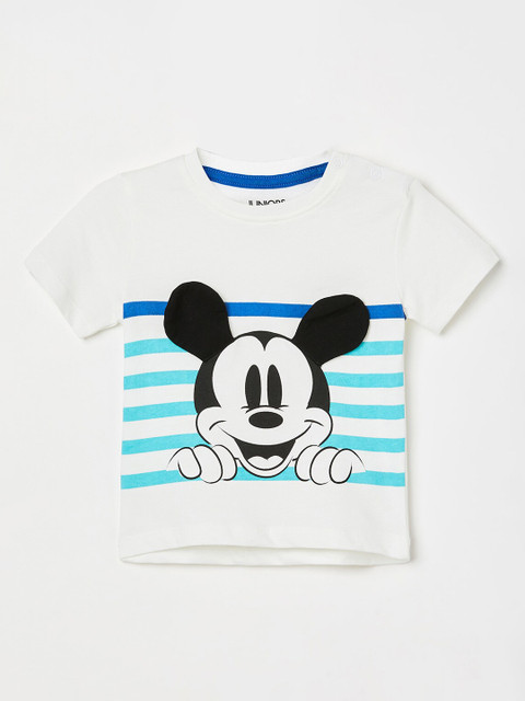 

Juniors by Lifestyle Boys White Striped Round Neck T-shirt
