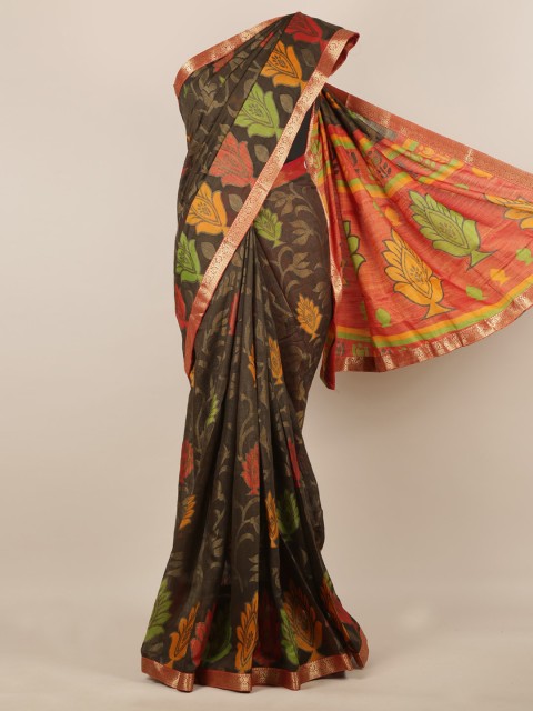 

Pothys Brown Woven Design Jute Silk Saree
