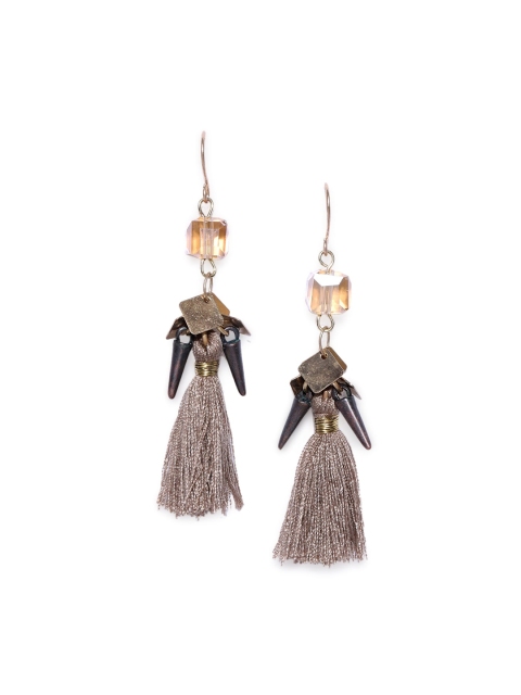 

CRZ Gold-Plated & Grey Contemporary Drop Earrings