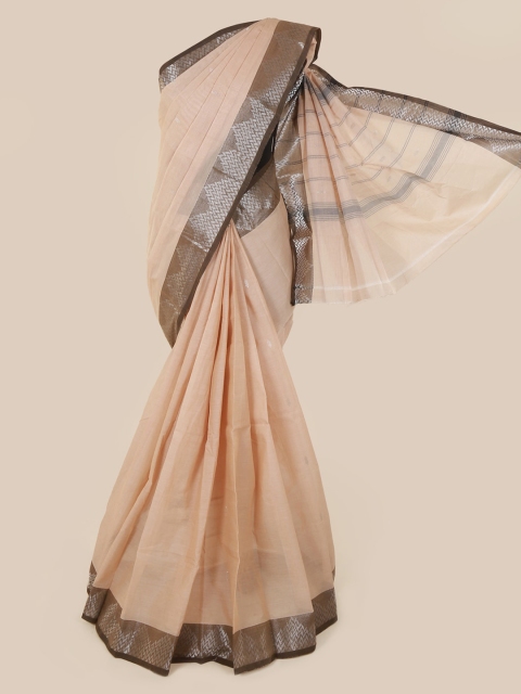 

Pothys Cream-Coloured Solid Pure Cotton Saree