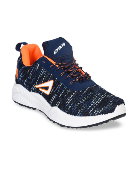 

IMPAKTO Men Navy Blue Mesh Running Shoes