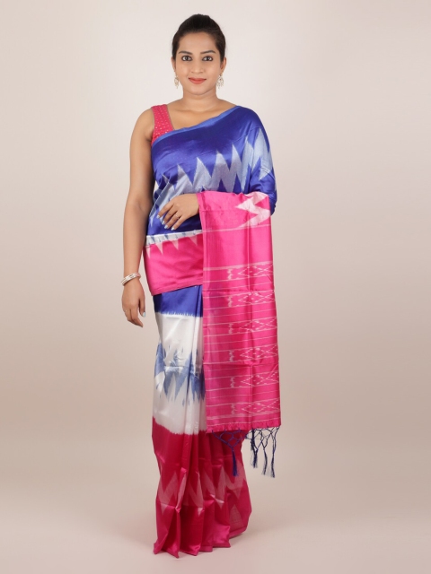 

Pothys Multicoloured Printed Jute Silk Saree, Multi