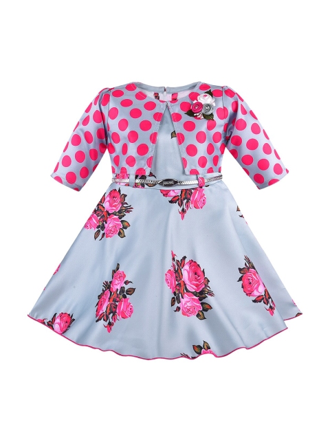 

Wish Karo Girls Pink Printed Fit and Flare Dress