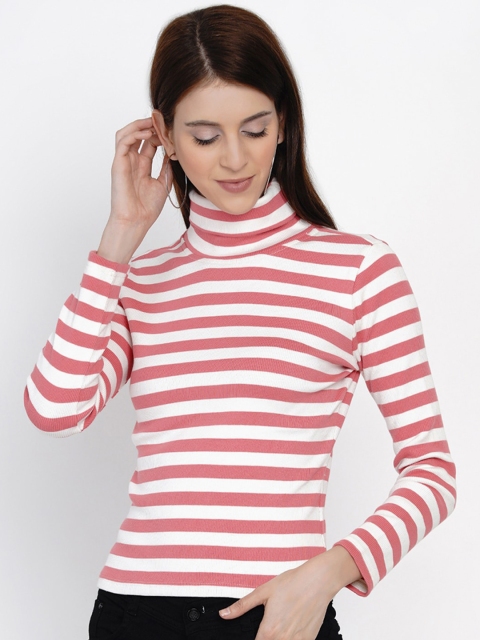 

Texco Pink & White Striped Pure Cotton Fitted Top