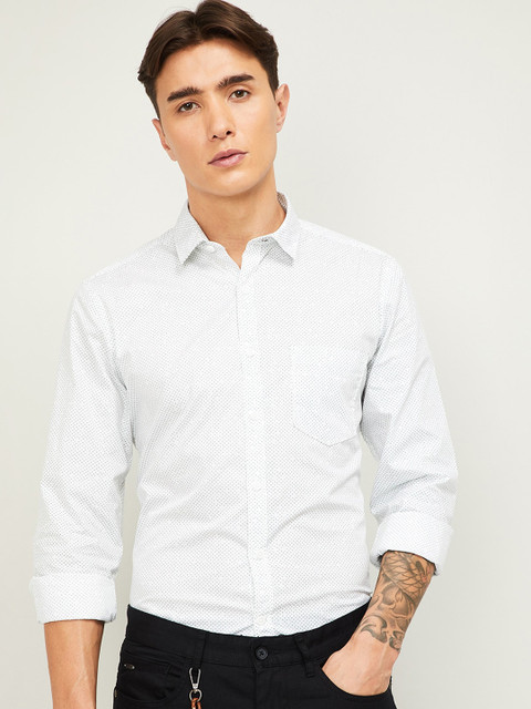 

CODE by Lifestyle Men White Slim Fit Printed Casual Shirt