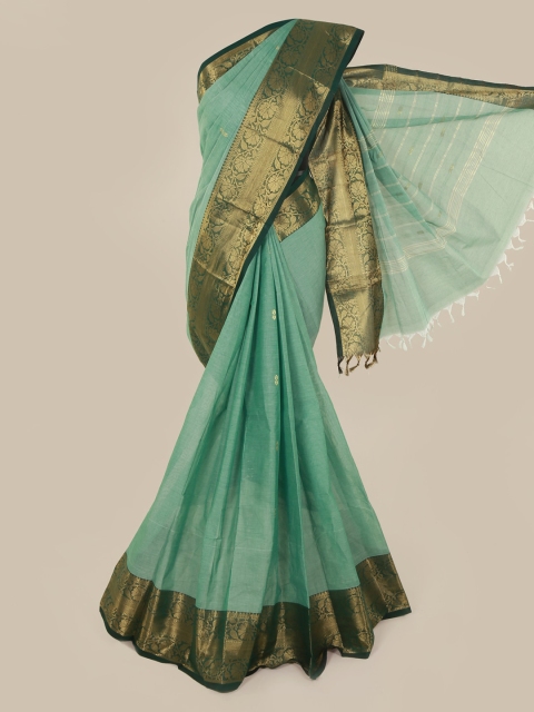

Pothys Green Solid Pure Cotton Saree