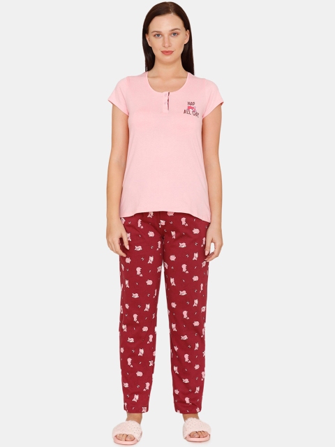 Zivame Women Multi Graphic, Pink