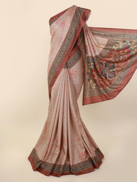 

Pothys Pink Embroidered Jute Cotton Saree