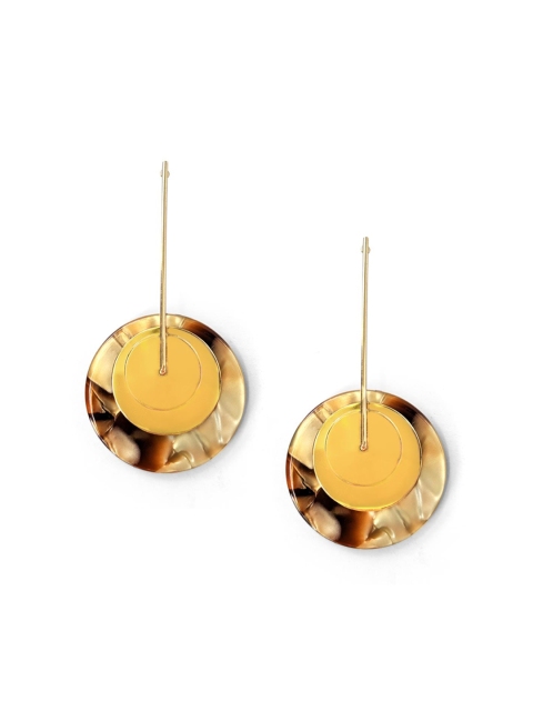 

Foxy Sperks Brown Circular Drop Earrings