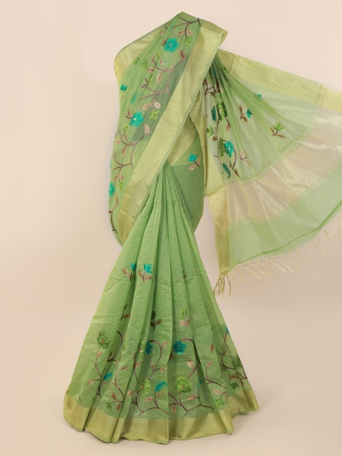 

Pothys Green Woven Design Cotton Blend Saree