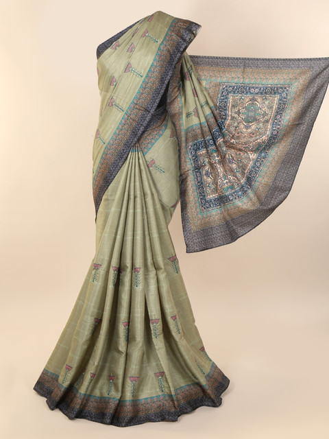 

Pothys Green Woven Design Jute Cotton Saree