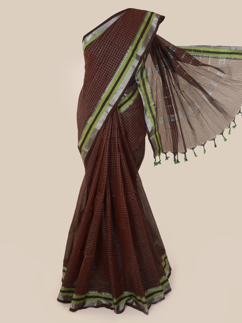 

Pothys Brown Checked Pure Cotton Saree
