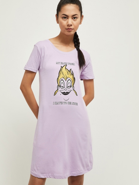 

max Women Purple & Yellow Printed Nightdress
