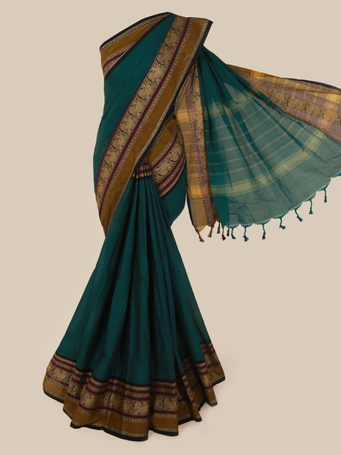 

Pothys Green Solid Pure Cotton Saree
