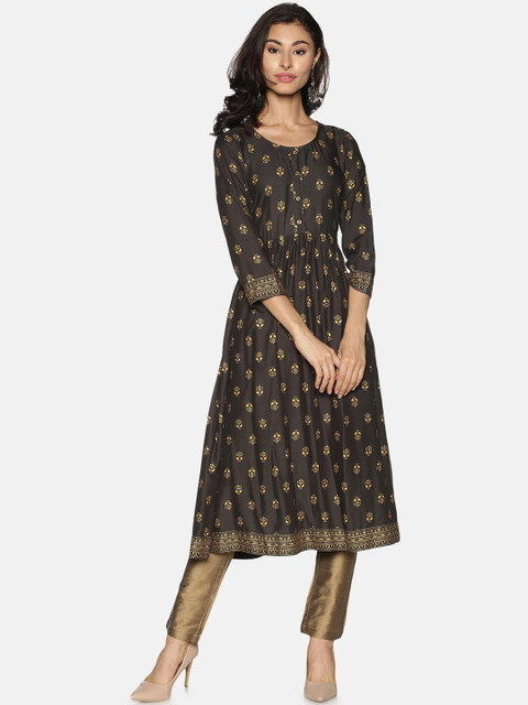 

Saffron Threads Women Grey Ethnic Motifs Kurta