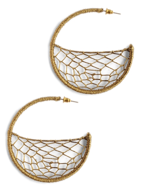 

Foxy Sperks Gold-Toned Circular Half Hoop Earrings