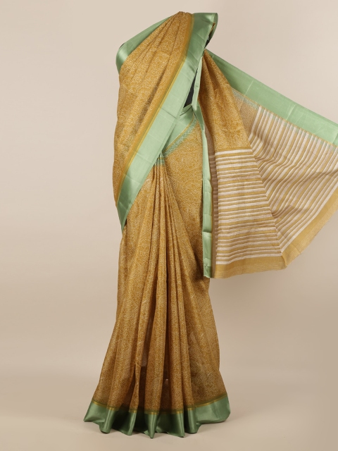 

Pothys Green Printed Jute Silk Saree