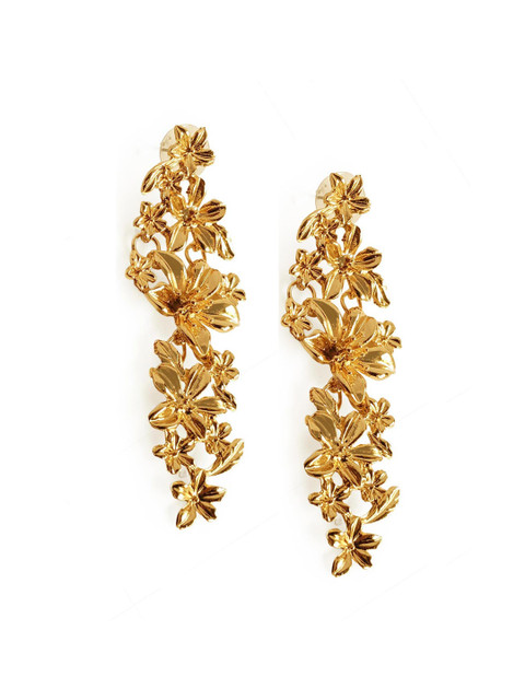 

Foxy Sperks Gold-Toned Floral Drop Earrings