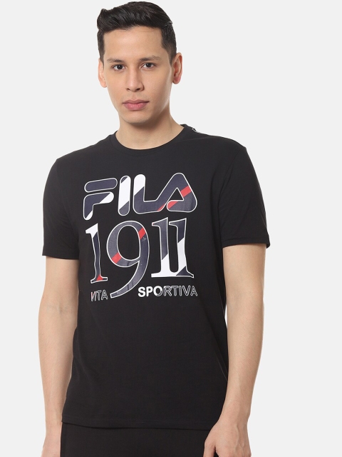 FILA Men Black Printed Round Neck T-shirt