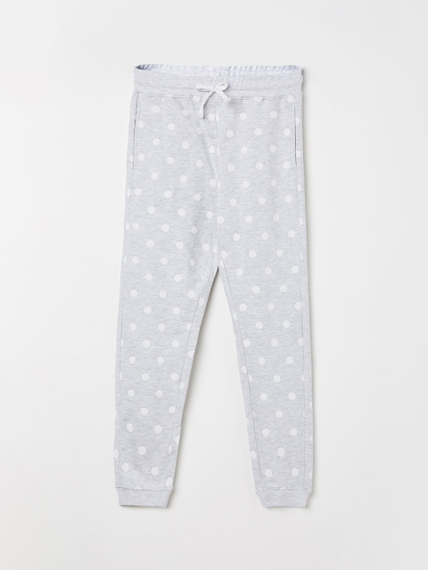 

Fame Forever by Lifestyle Girls Grey Melange & White Printed Joggers
