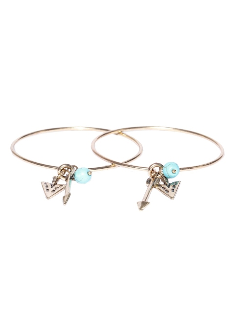 

CRZ Set of 2 Alloy Gold-Plated Handcrafted Charm Bracelet