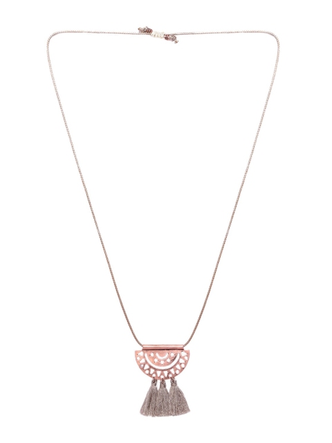 

CRZ Gold-Toned & Grey Alloy Gold-Plated Handcrafted Necklace