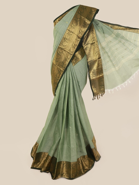 

Pothys Green Solid Pure Cotton Saree