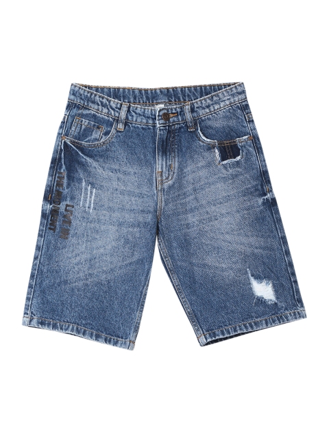 

Cherokee Boys Blue Solid Slim Fit Denim Shorts