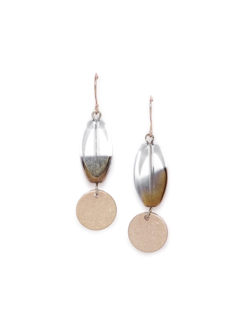 CRZ Gold-Plated Contemporary Drop Earrings