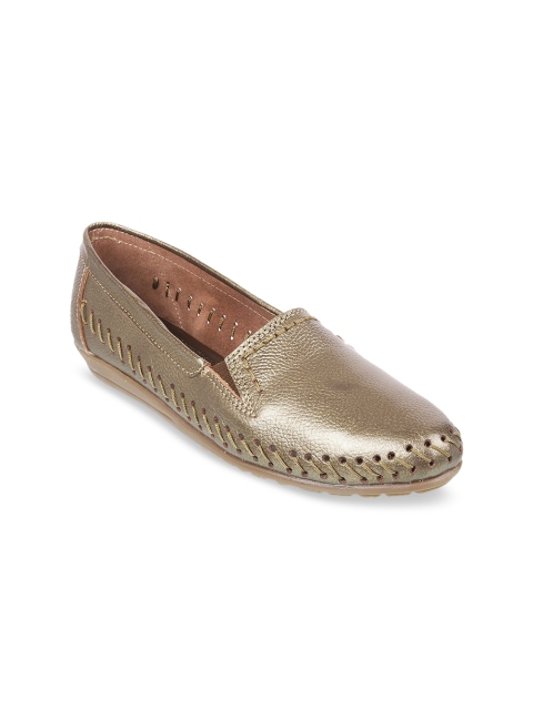 

Mochi Women Bronze-Toned Solid Ballerinas