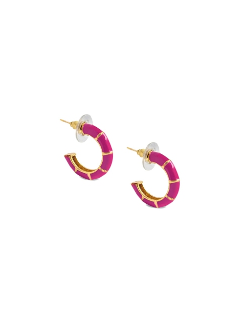 Foxy Sperks Pink Circular Half Hoop Earrings