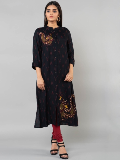 

KLM Fashion Mall Women Black Ethnic Motifs Printed Kurta
