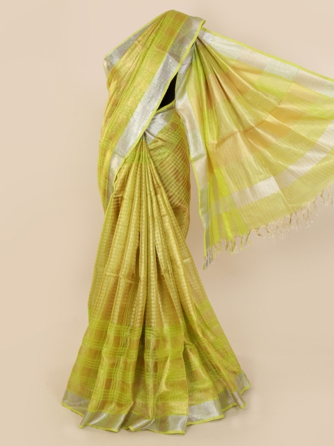 

Pothys Green Woven Design Linen Blend Saree