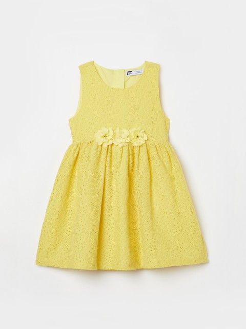 

Fame Forever by Lifestyle Girls Yellow Self Design Fit and Flare Dress
