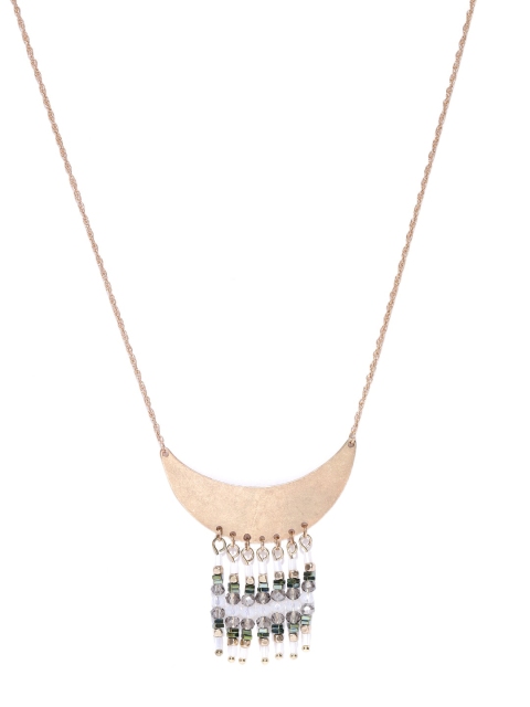 

CRZ Gold-Toned & White Alloy Gold-Plated Handcrafted Necklace