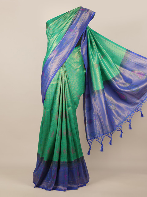 

Pothys Green Woven Design Jute Silk Saree