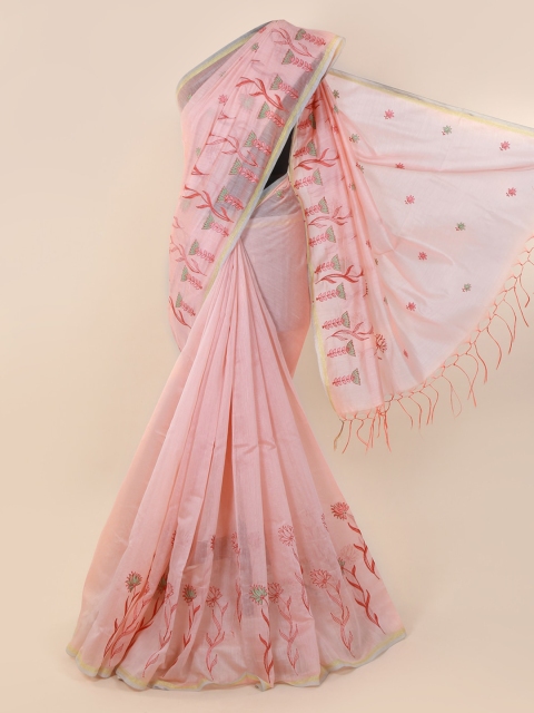 

Pothys Pink Printed Cotton Blend Saree